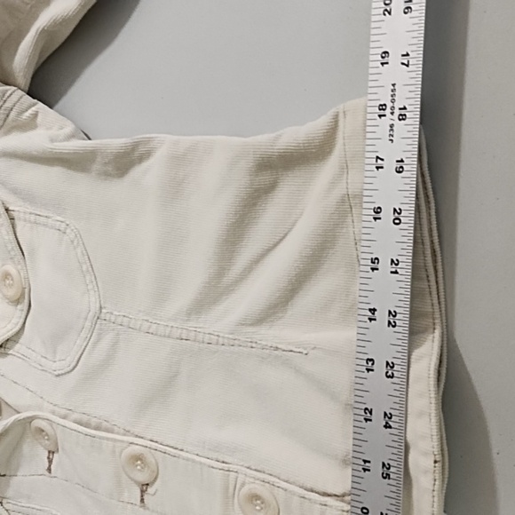 Vintage Fitted Stretch Fine Wale Cream Corduroy Jacket Shirt - Picture 6 of 13